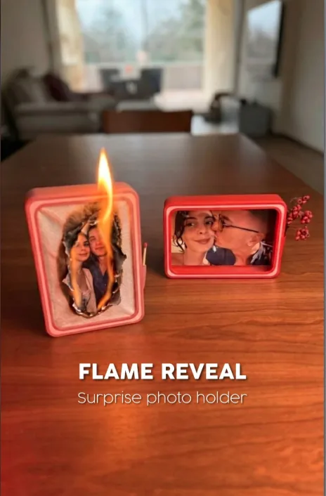 Flame Reveal Surprise Photo Holder